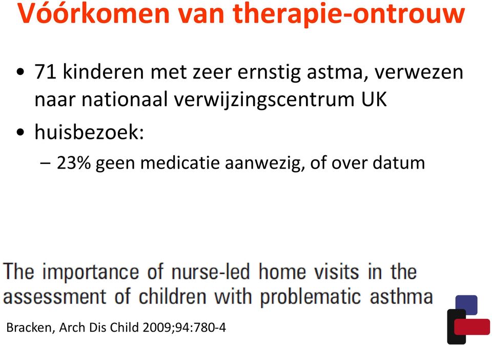 verwijzingscentrum UK huisbezoek: 23% geen