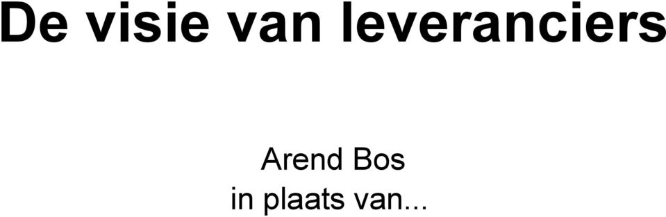 Arend Bos in