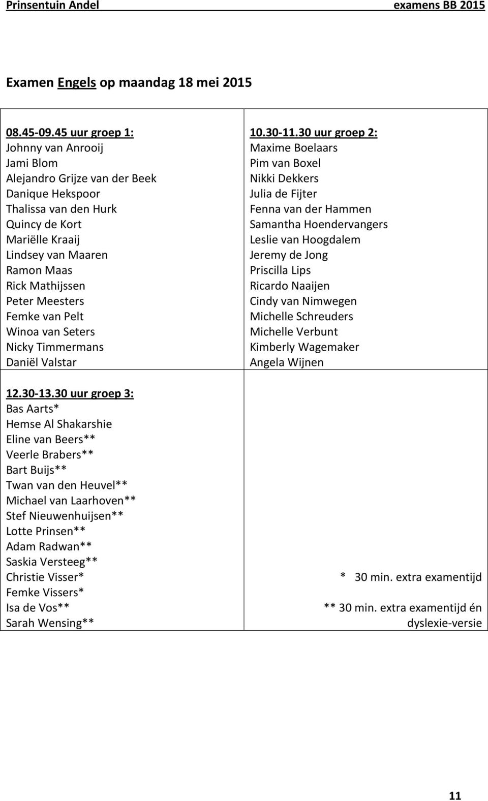 Meesters Femke van Pelt Winoa van Seters Nicky Timmermans Daniël Valstar 12.30-13.