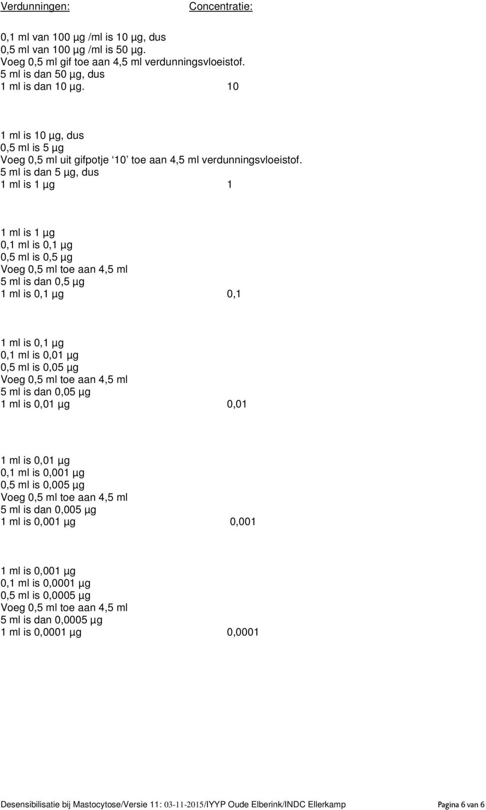 5 ml is dan 5 µg, dus 1 ml is 1 µg 1 1 ml is 1 µg 0,1 ml is 0,1 µg 0,5 ml is 0,5 µg 5 ml is dan 0,5 µg 1 ml is 0,1 µg 0,1 1 ml is 0,1 µg 0,1 ml is 0,01 µg 0,5 ml is 0,05 µg 5 ml is dan 0,05 µg 1 ml