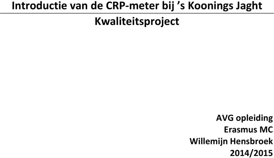 Kwaliteitsproject AVG