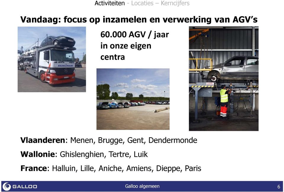 000 AGV / jaar in onze eigen centra Vlaanderen: Menen, Brugge, Gent,