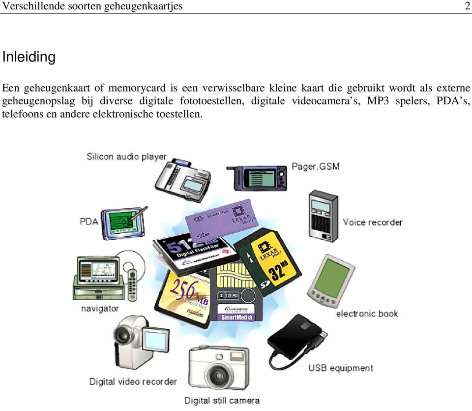 externe geheugenopslag bij diverse digitale fototoestellen, digitale