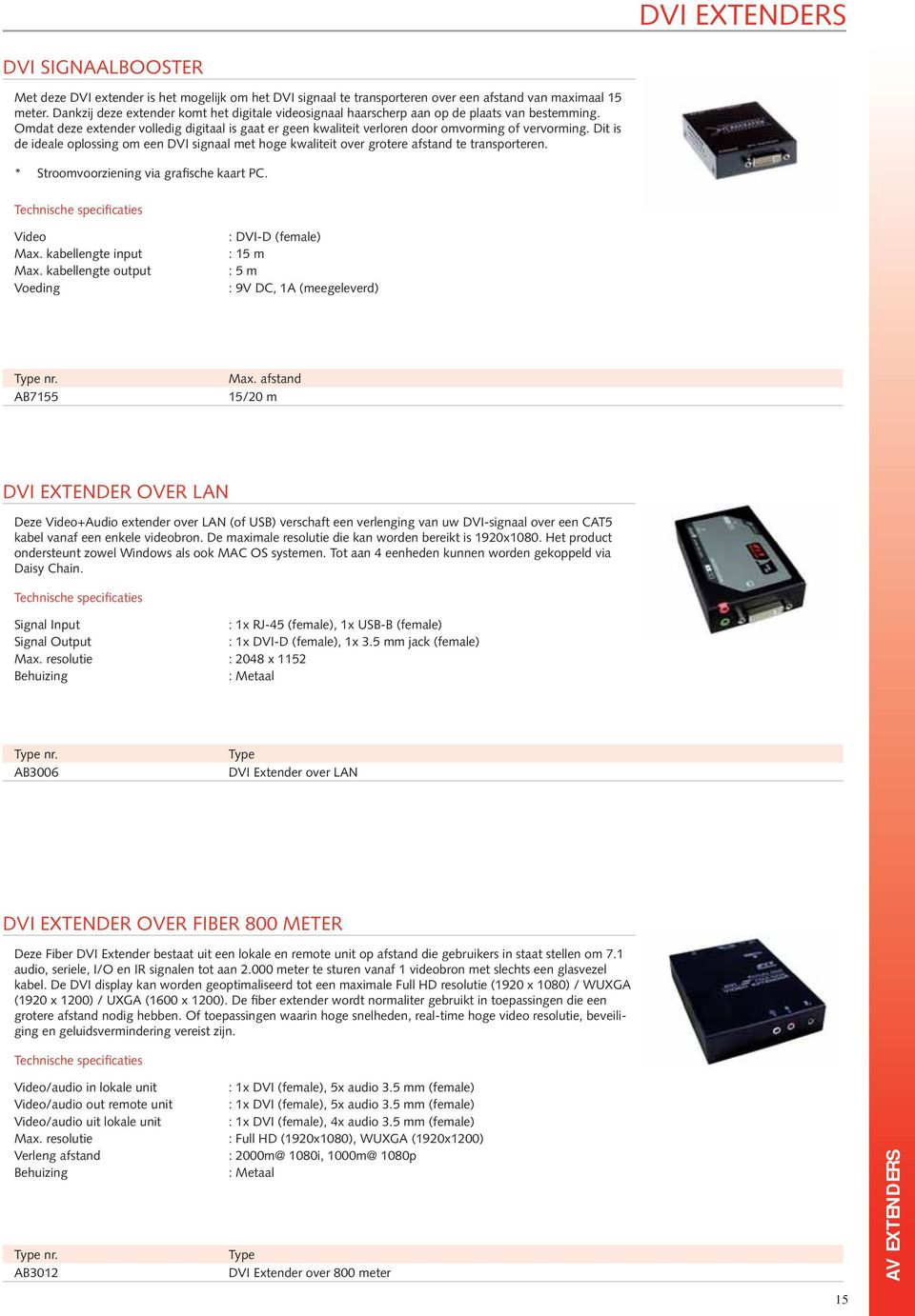 Dit is de ideale oplossing om een DVI signaal met hoge kwaliteit over grotere afstand te transporteren. * Stroomvoorziening via grafische kaart PC. Video Max. kabellengte input Max.