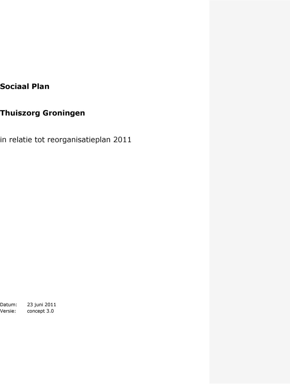 reorganisatieplan 2011