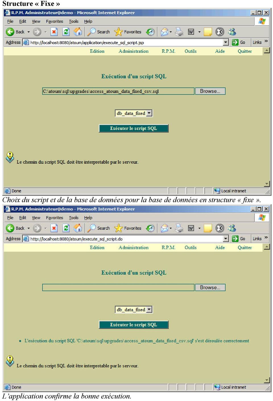 de données en structure «fixe».