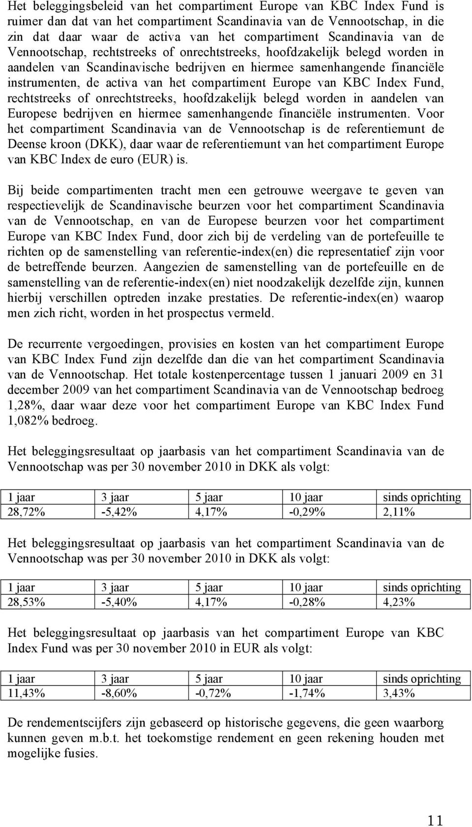 het compartiment Europe van KBC Index Fund, rechtstreeks of onrechtstreeks, hoofdzakelijk belegd worden in aandelen van Europese bedrijven en hiermee samenhangende financiële instrumenten.