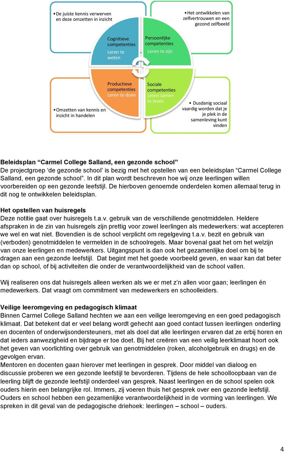 vinden Beleidsplan Carmel College Salland, een gezonde school De projectgroep de gezonde school is bezig met het opstellen van een beleidsplan Carmel College Salland, een gezonde school.