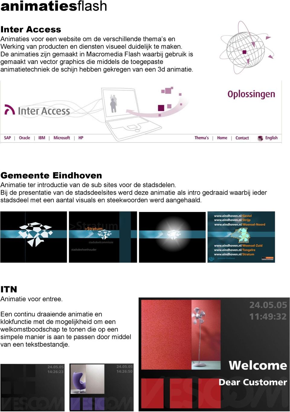 Gemeente Eindhoven Animatie ter introductie van de sub sites voor de stadsdelen.