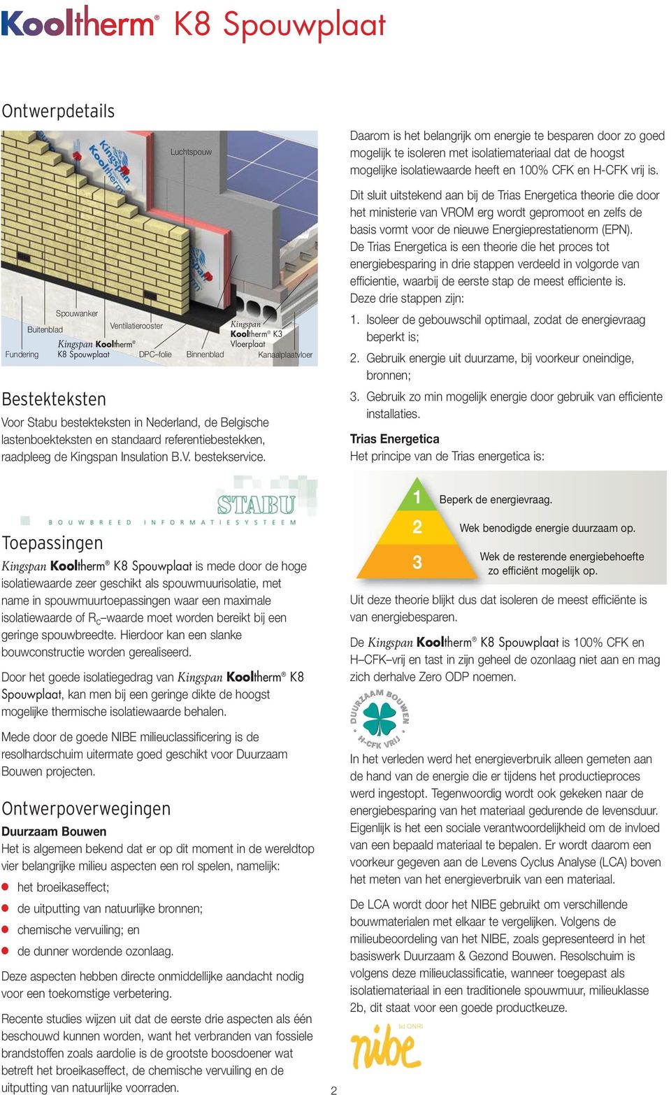 Fundering Buitenblad Spouwanker Kingspan Kooltherm K8 Spouwplaat Bestekteksten Ventilatierooster Kingspan Kooltherm K3 Vloerplaat DPC folie Binnenblad Kanaalplaatvloer Voor Stabu bestekteksten in