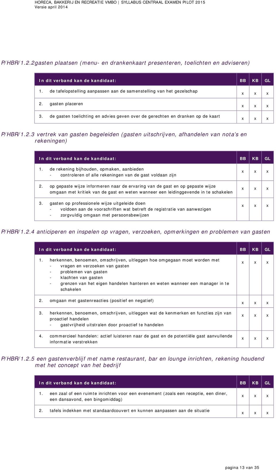 de rekening bijhouden, opmaken, aanbieden - controleren of alle rekeningen van de gast voldaan zijn 2.