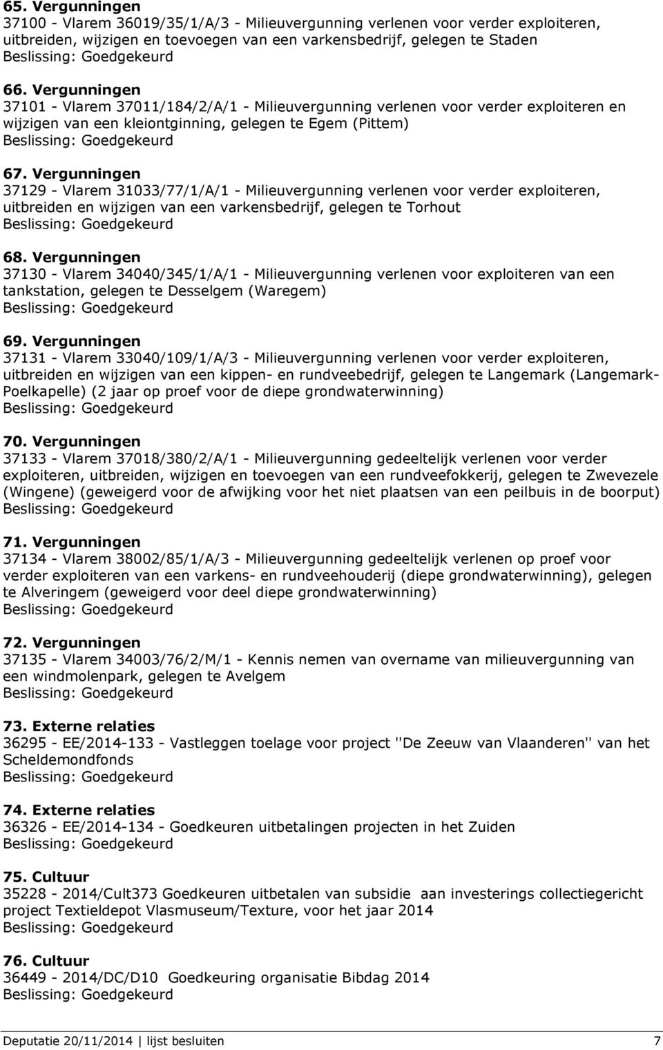 Vergunningen 37129 - Vlarem 31033/77/1/A/1 - Milieuvergunning verlenen voor verder exploiteren, uitbreiden en wijzigen van een varkensbedrijf, gelegen te Torhout 68.