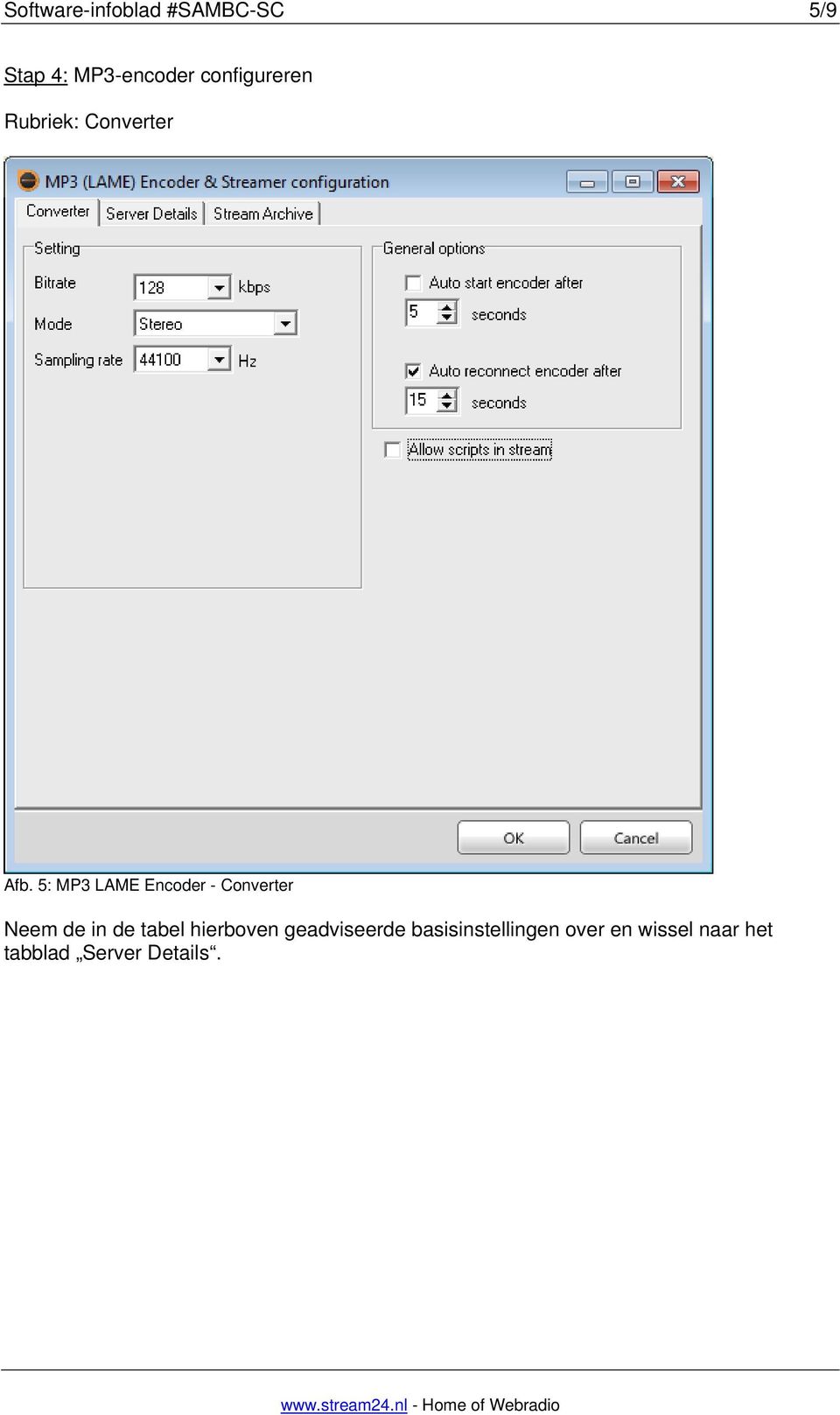 5: MP3 LAME Encoder - Converter Neem de in de tabel