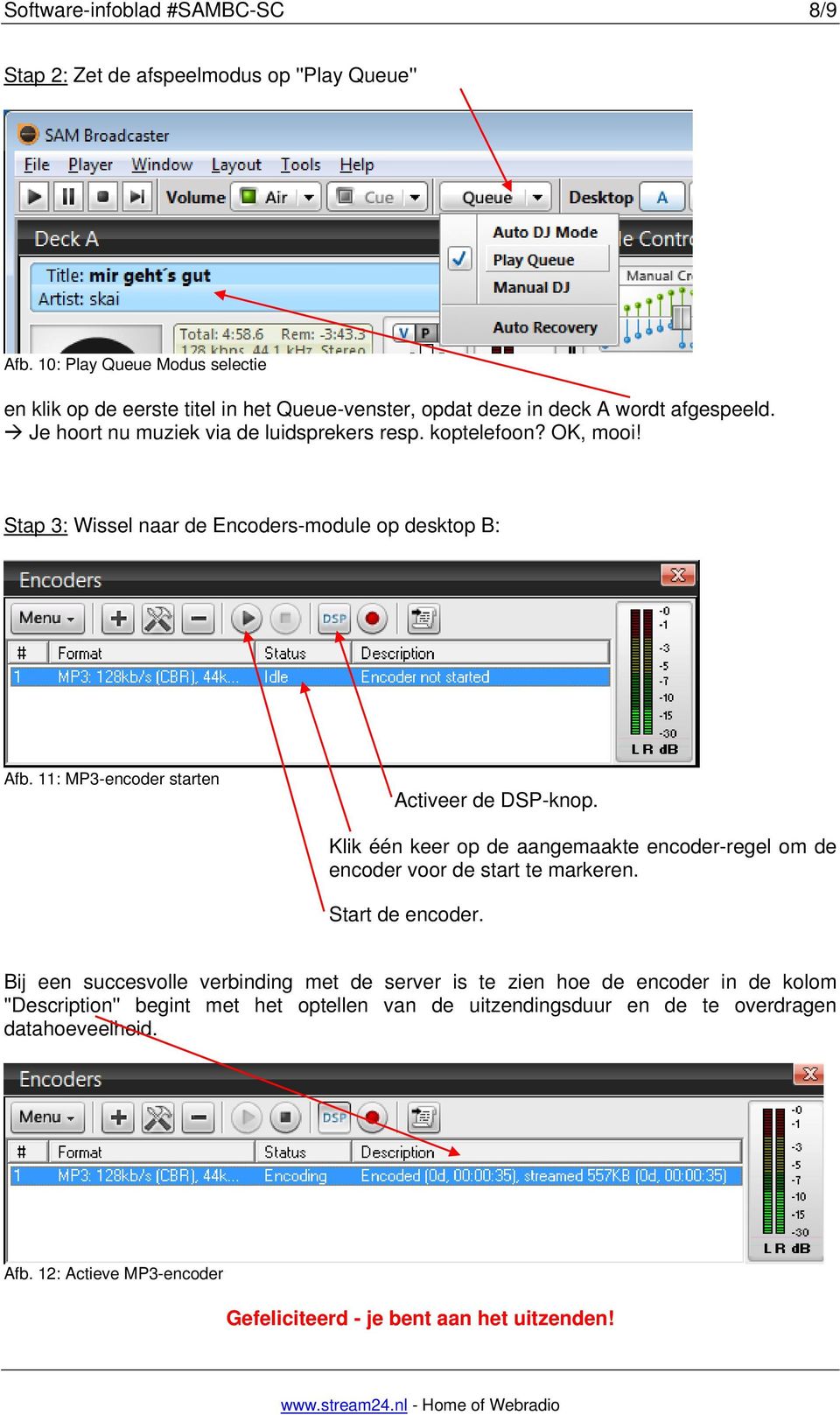 OK, mooi! Stap 3: Wissel naar de Encoders-module op desktop B: Afb. 11: MP3-encoder starten Activeer de DSP-knop.