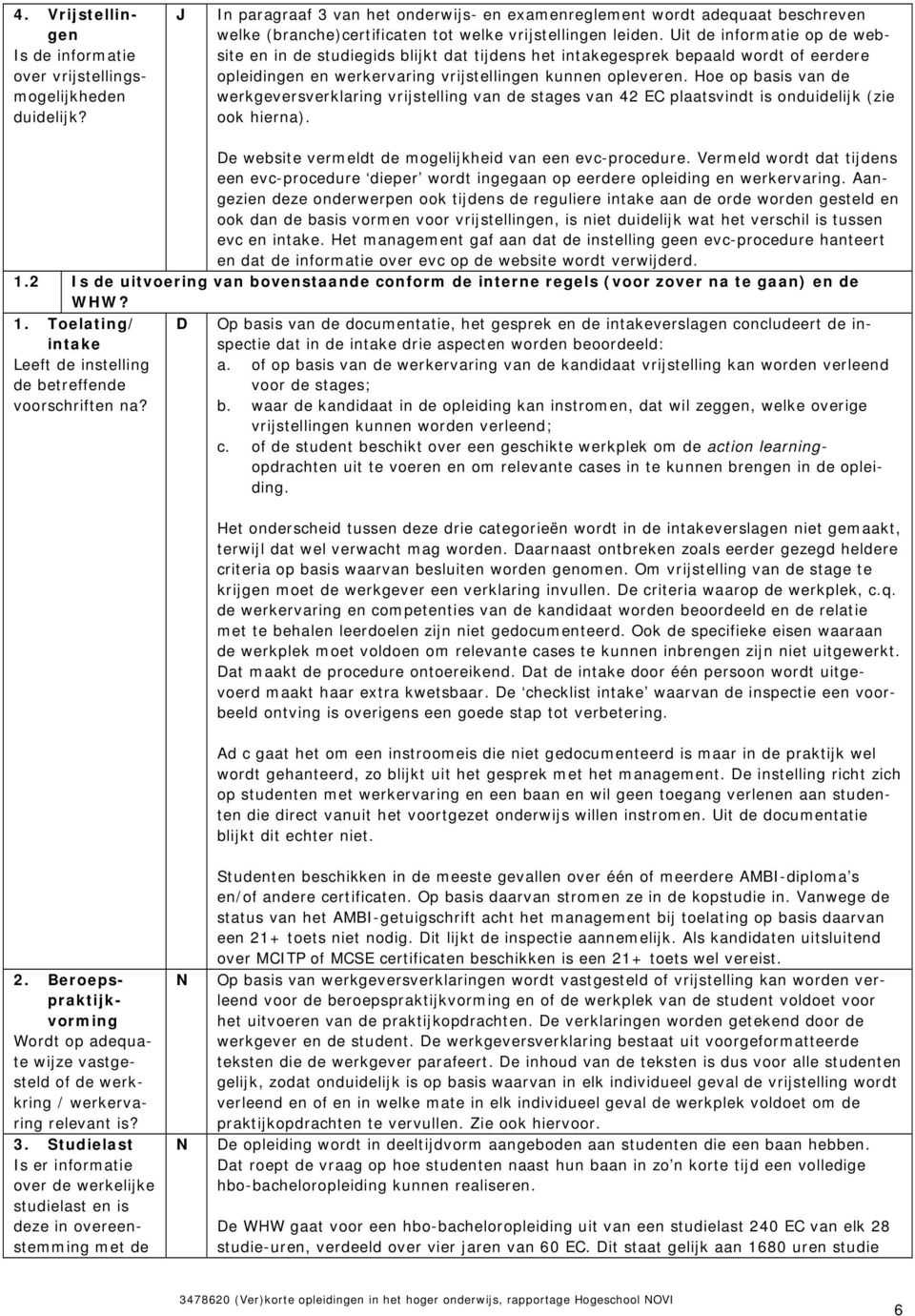 Uit de informatie op de website en in de studiegids blijkt dat tijdens het intakegesprek bepaald wordt of eerdere opleidingen en werkervaring vrijstellingen kunnen opleveren.