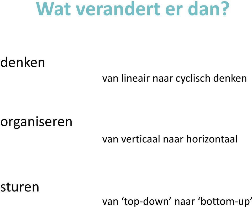 denken organiseren van verticaal