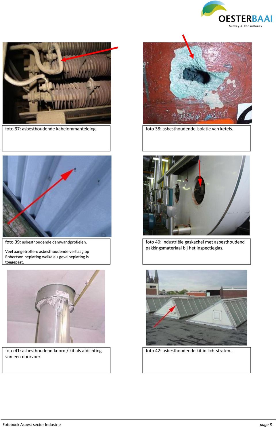 Veel aangetroffen: asbesthoudende verflaag op Robertson beplating welke als gevelbeplating is toegepast.