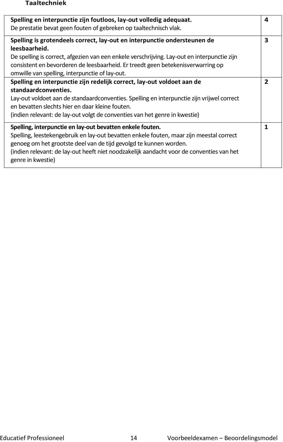 Lay-out en interpunctie zijn consistent en bevorderen de leesbaarheid. Er treedt geen betekenisverwarring op omwille van spelling, interpunctie of lay-out.