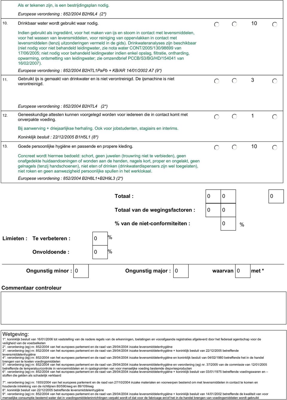 (tenzij uitzonderingen vermeld in de gids).