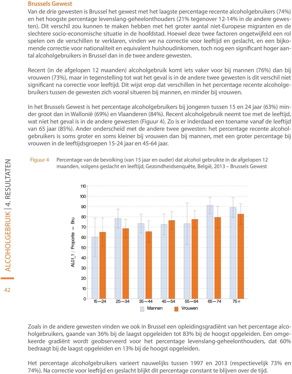 Hoewel deze twee factoren ongetwijfeld een rol spelen om de verschillen te verklaren, vinden we na correctie voor leeftijd en geslacht, en een bijkomende correctie voor nationaliteit en equivalent