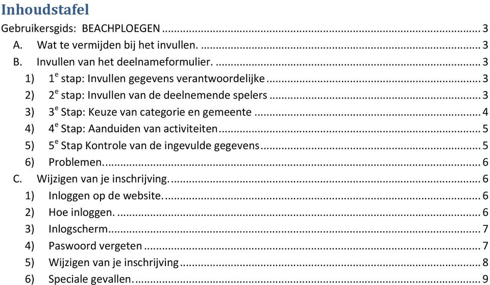 .. 3 3) 3 e Stap: Keuze van categrie en gemeente... 4 4) 4 e Stap: Aanduiden van activiteiten... 5 5) 5 e Stap Kntrle van de ingevulde gegevens.