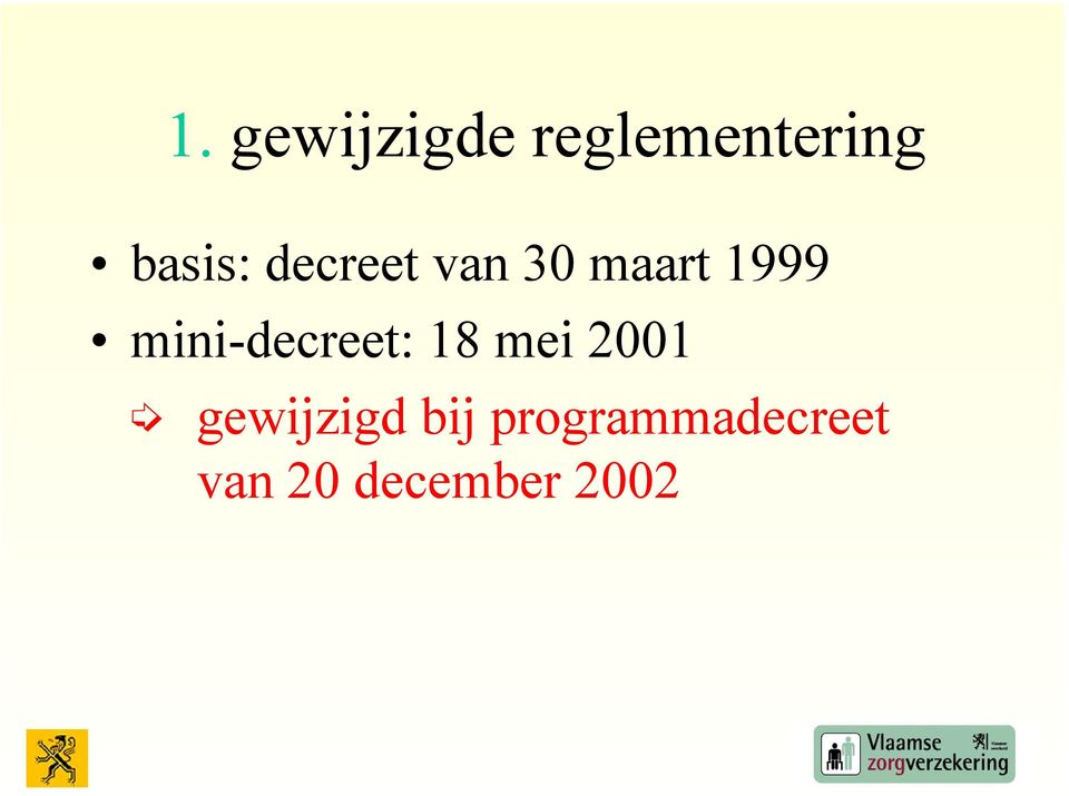 mini-decreet: 18 mei 2001