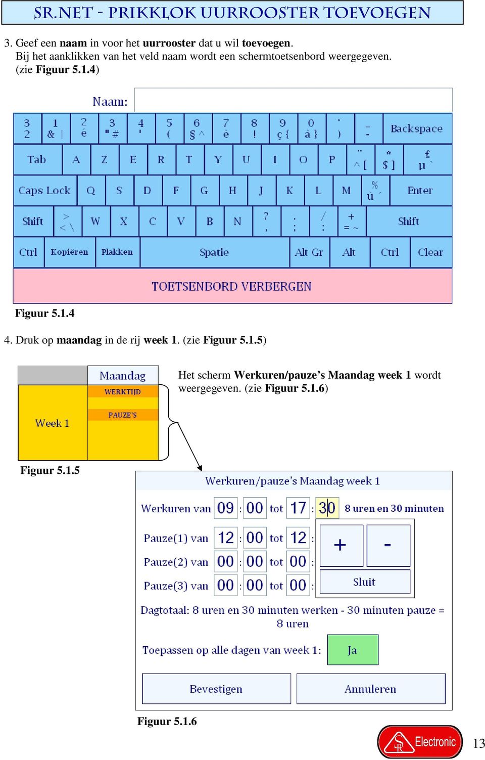Bij het aanklikken van het veld naam wordt een schermtoetsenbord weergegeven. (zie Figuur 5.1.