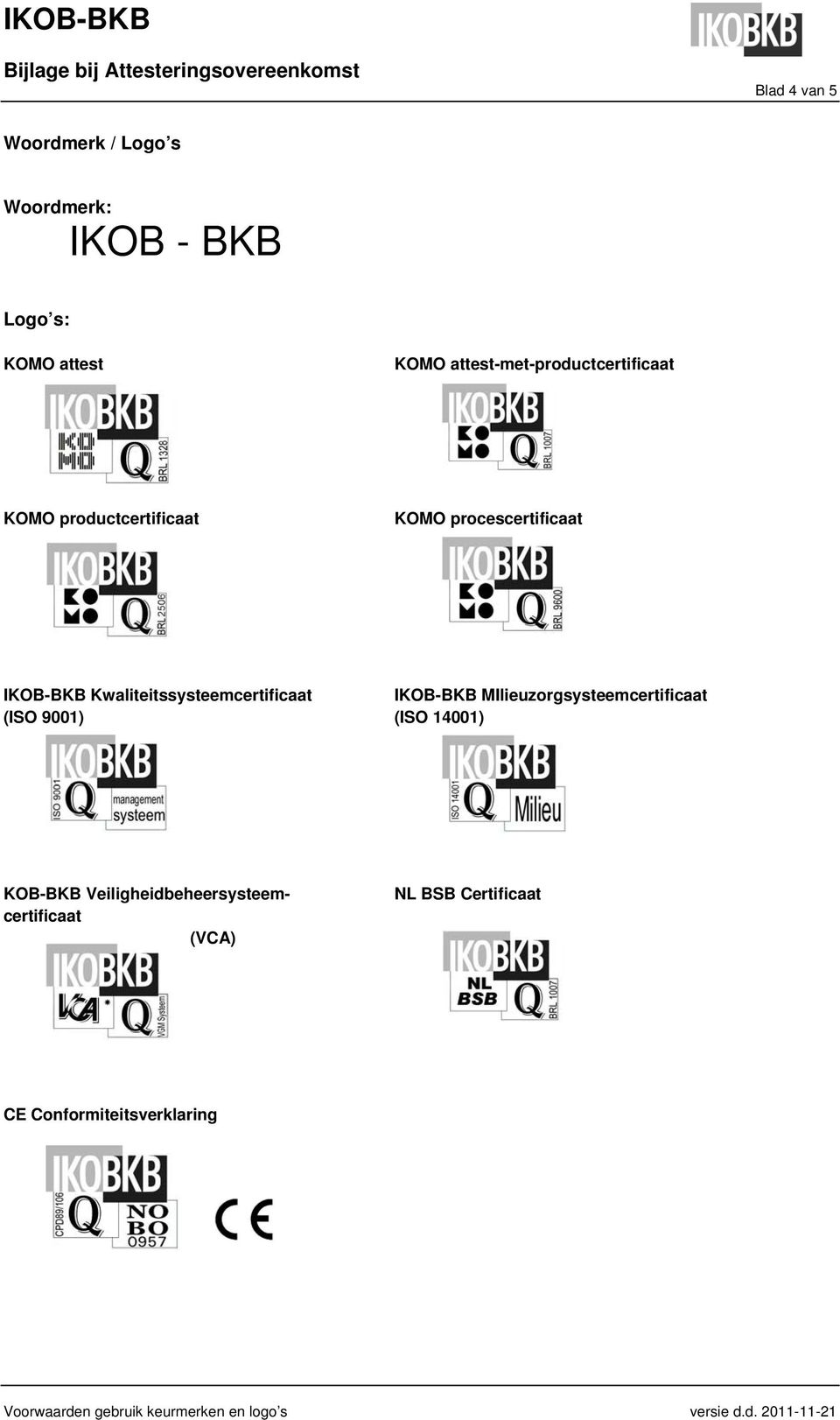 Kwaliteitssysteemcertificaat IKOB-BKB MIlieuzorgsysteemcertificaat (ISO 9001) (ISO