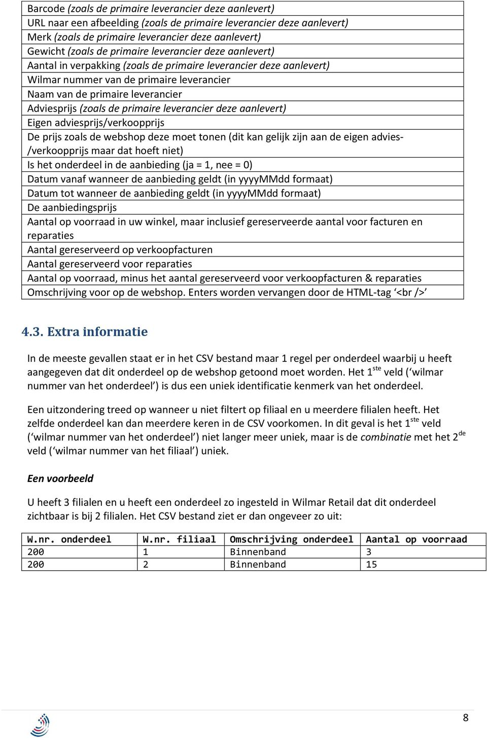 de primaire leverancier deze aanlevert) Eigen adviesprijs/verkoopprijs De prijs zoals de webshop deze moet tonen (dit kan gelijk zijn aan de eigen advies- /verkoopprijs maar dat hoeft niet) Is het