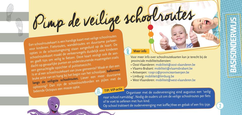 De schoolroutekaart maakt de verkeersregels duidelijk voor kinderen en geeft tips om veilig te fietsen.