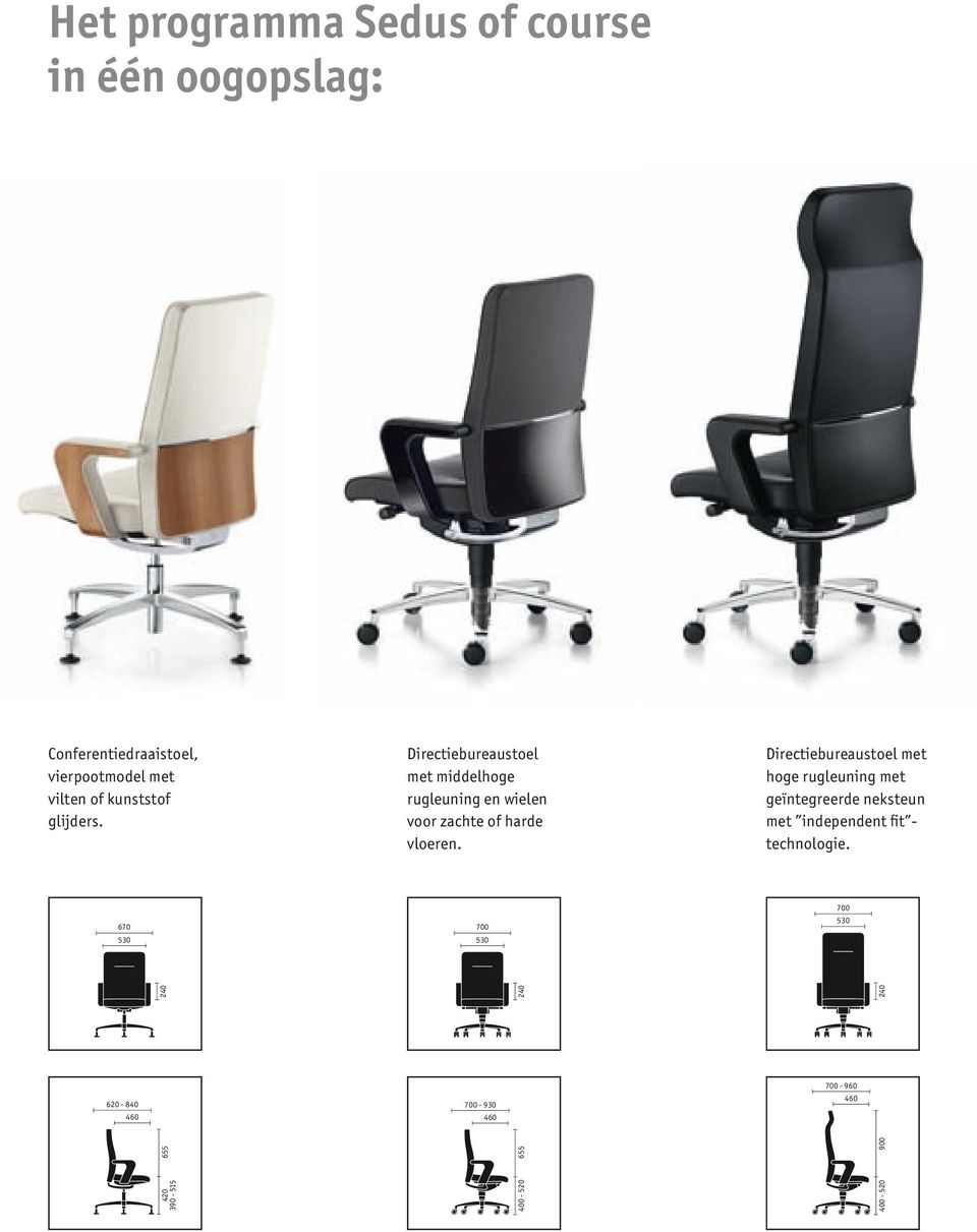 Directiebureaustoel met hoge rugleuning met geïntegreerde neksteun met independent fit - technologie.