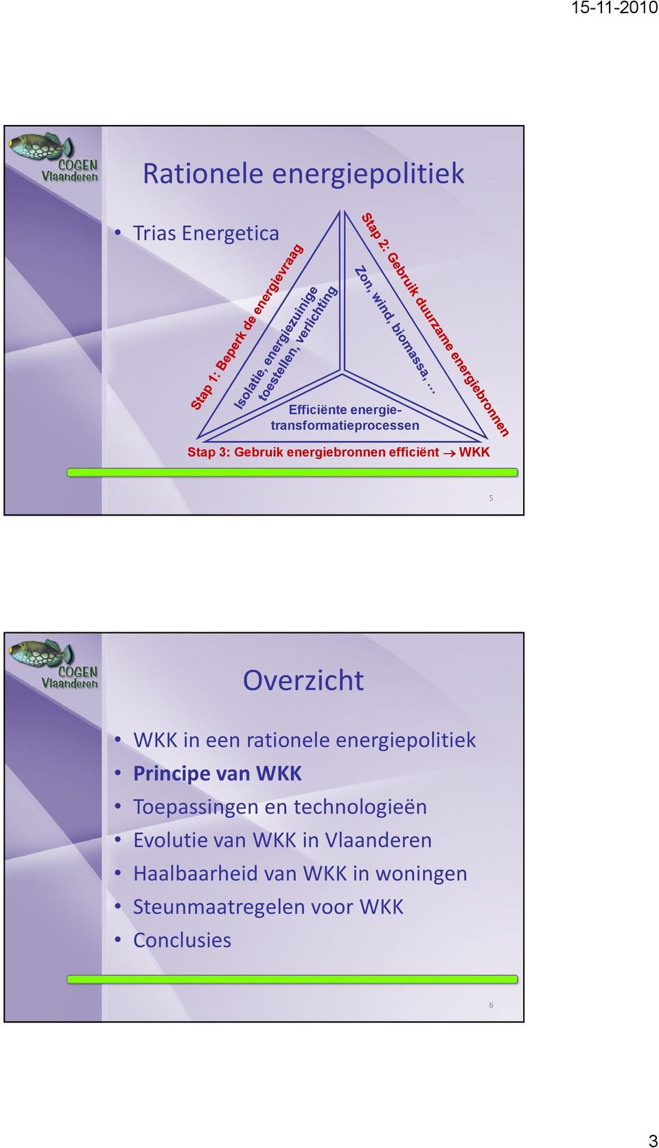 Overzicht WKK in een rationele energiepolitiek Principe van WKK Toepassingen en