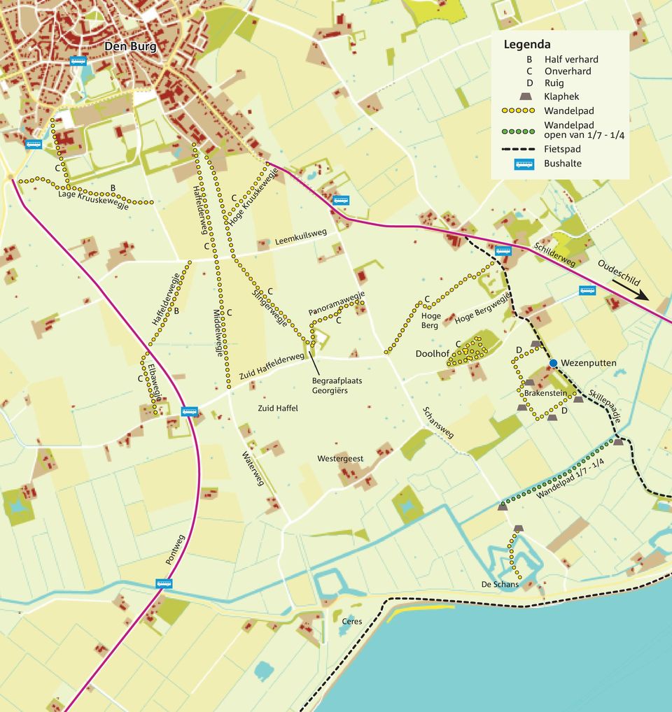 Slingerwegje Panoramawegje Hoge Berg Hoge Bergwegje Zuid Haffelderweg Begraafplaats Georgiërs Doolhof D Wezenputten