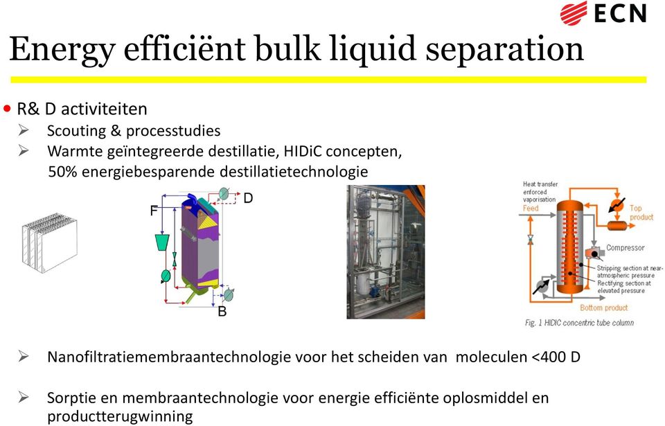 destillatietechnologie Nanofiltratiemembraantechnologie voor het scheiden van