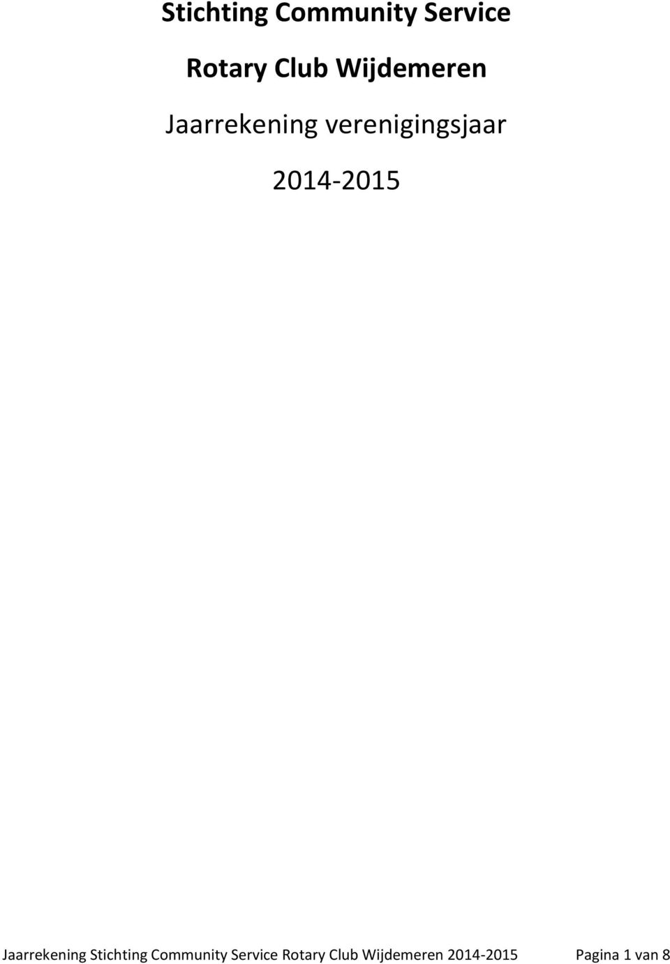 2014-2015 Jaarrekening  Wijdemeren 2014-2015