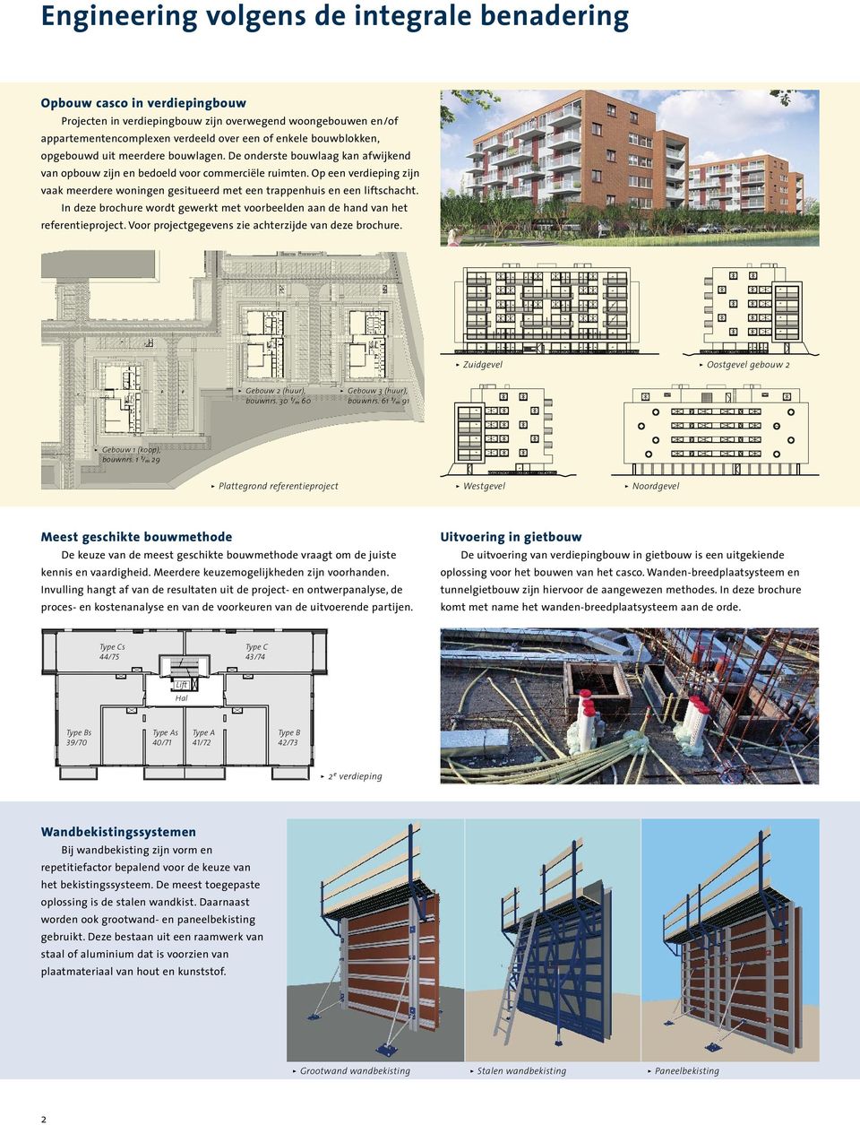 Op een verdieping zijn vaak meerdere woningen gesitueerd met een trappenhuis en een lift schacht. In deze brochure wordt gewerkt met voorbeelden aan de hand van het referentieproject.