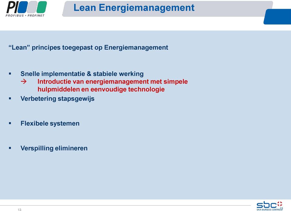 Introductie van energiemanagement met simpele hulpmiddelen en