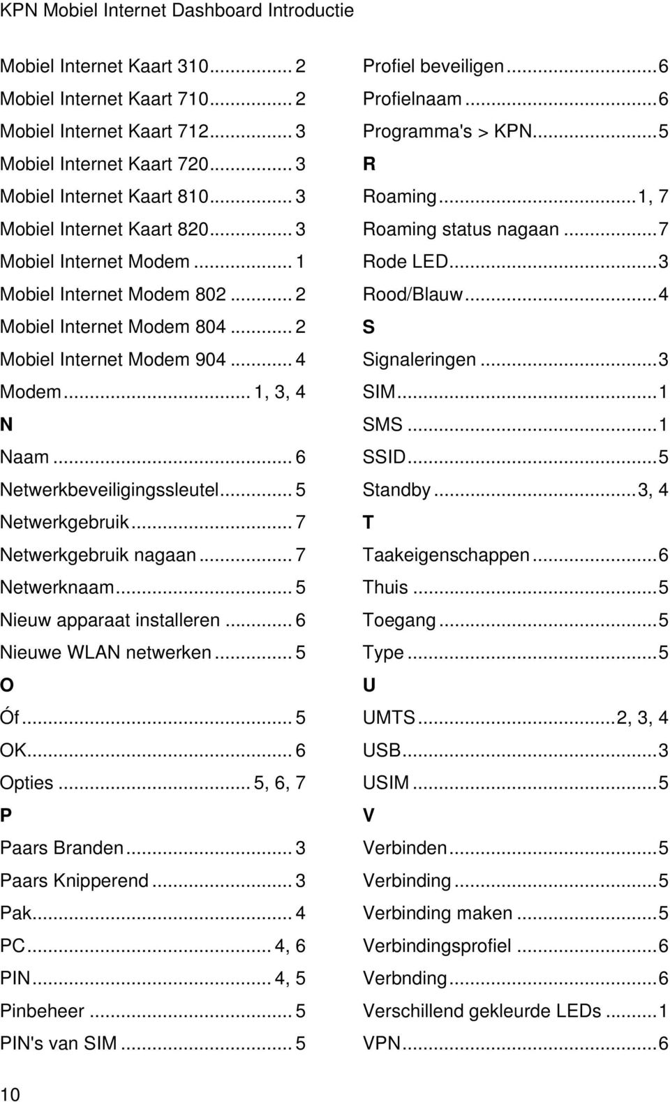 ..3 Mobiel Internet Modem 802... 2 Rood/Blauw...4 Mobiel Internet Modem 804... 2 S Mobiel Internet Modem 904... 4 Signaleringen...3 Modem... 1, 3, 4 SIM...1 N SMS...1 Naam... 6 SSID.