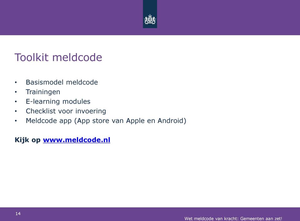 voor invoering Meldcode app (App store
