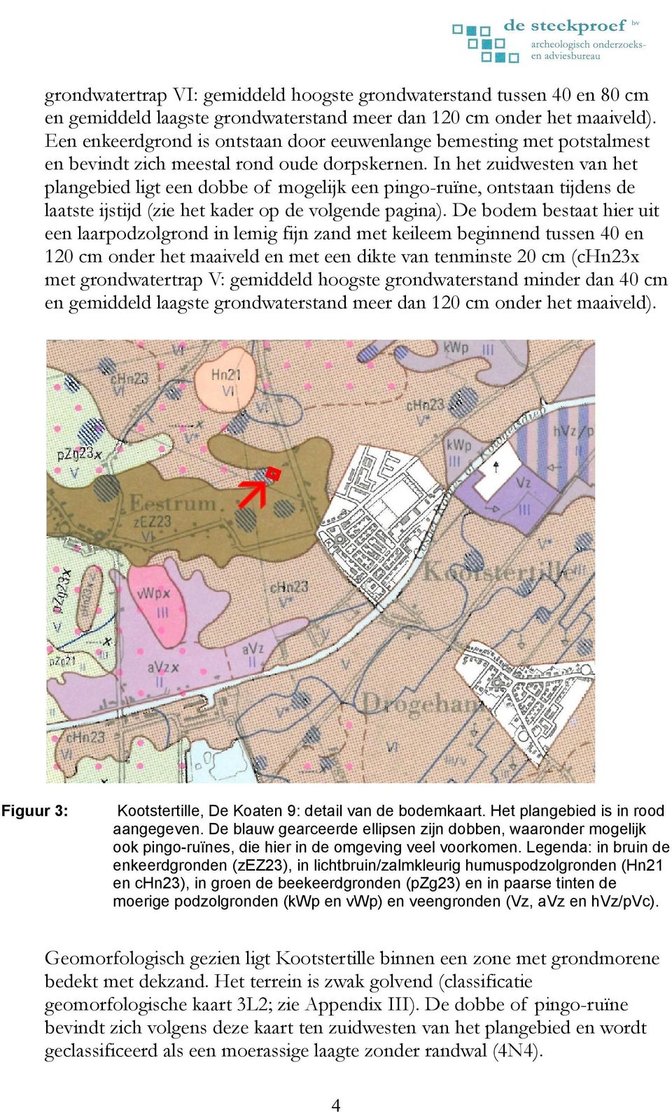 In het zuidwesten van het plangebied ligt een dobbe of mogelijk een pingo-ruïne, ontstaan tijdens de laatste ijstijd (zie het kader op de volgende pagina).