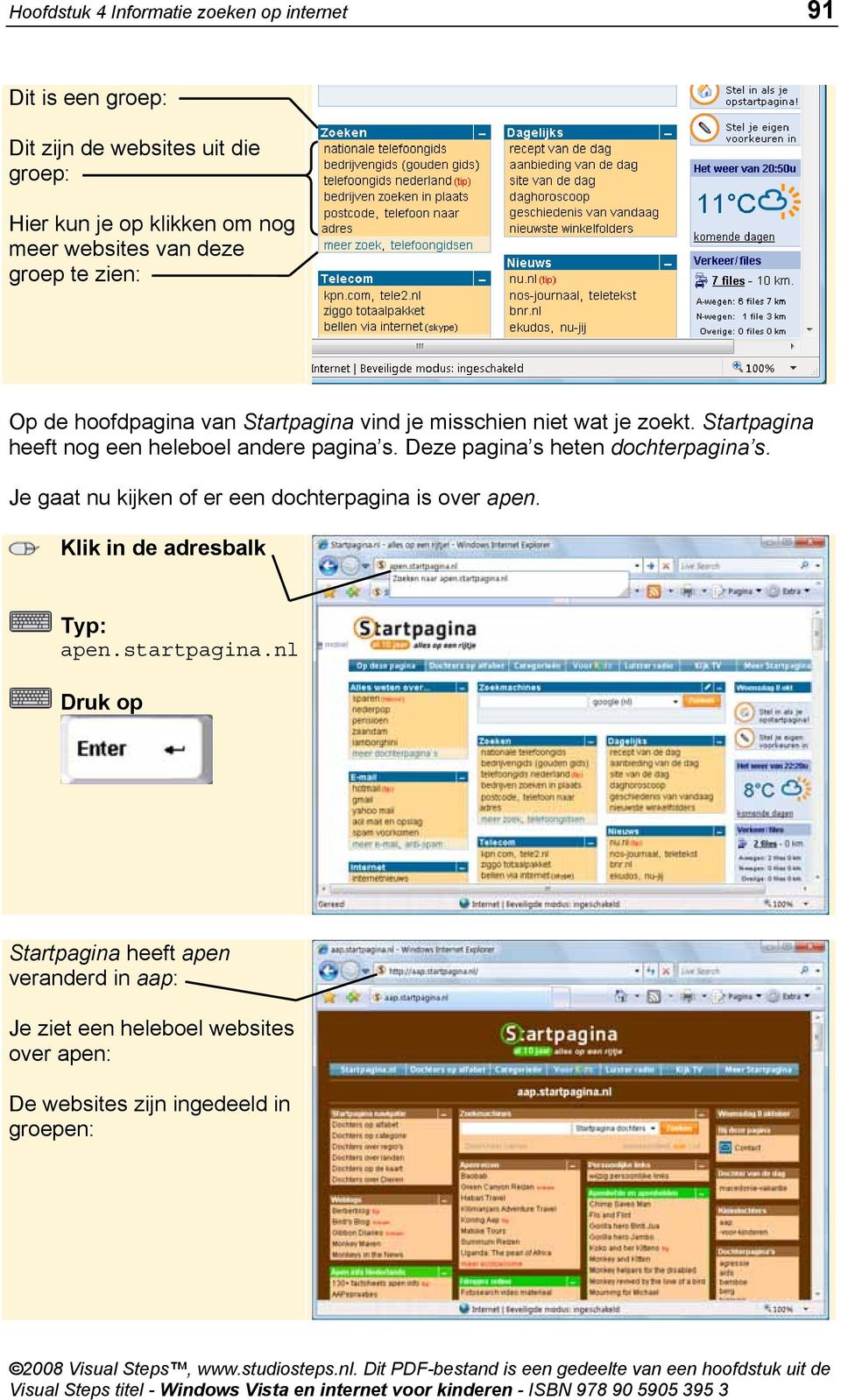 Startpagina heeft nog een heleboel andere pagina s. Deze pagina s heten dochterpagina s.