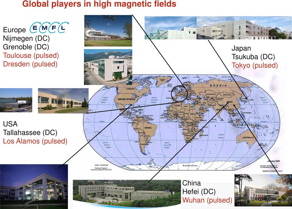 (pulsed) Japan Tsukuba (DC) Tokyo (pulsed) USA