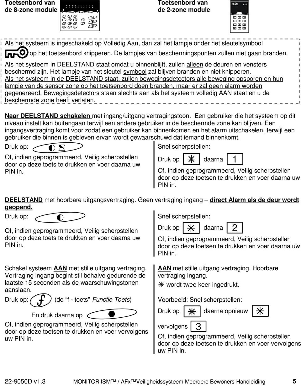 Het lampje van het sleutel symbool zal blijven branden en niet knipperen.