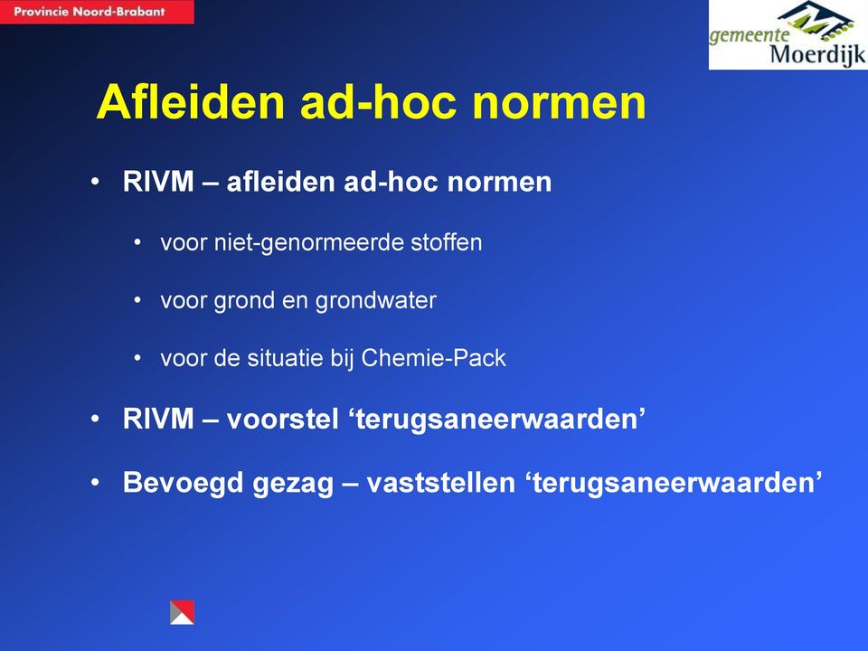 grondwater voor de situatie bij Chemie-Pack RIVM