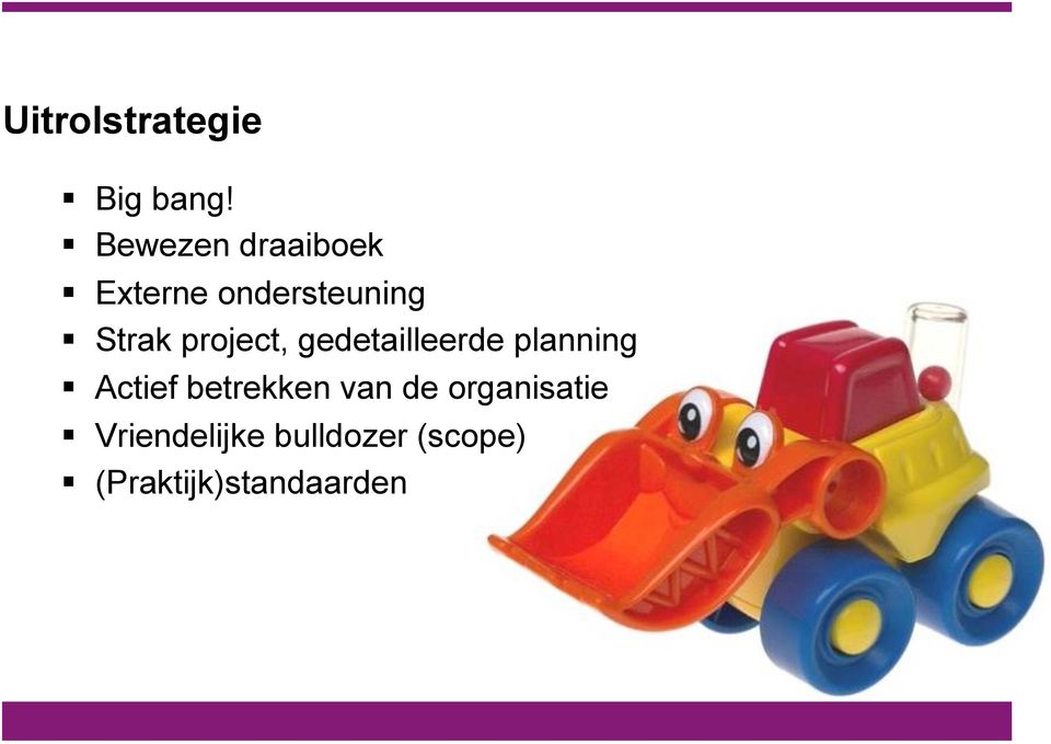 Strak project, gedetailleerde planning!