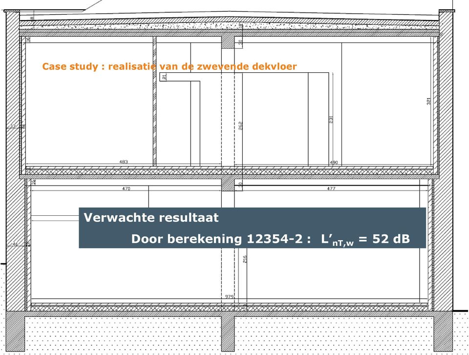 Meetformule (EN ISO 140-7) In ontwerpstadium te berekenen : Rekenformule (EN 12354-2) Verwachte