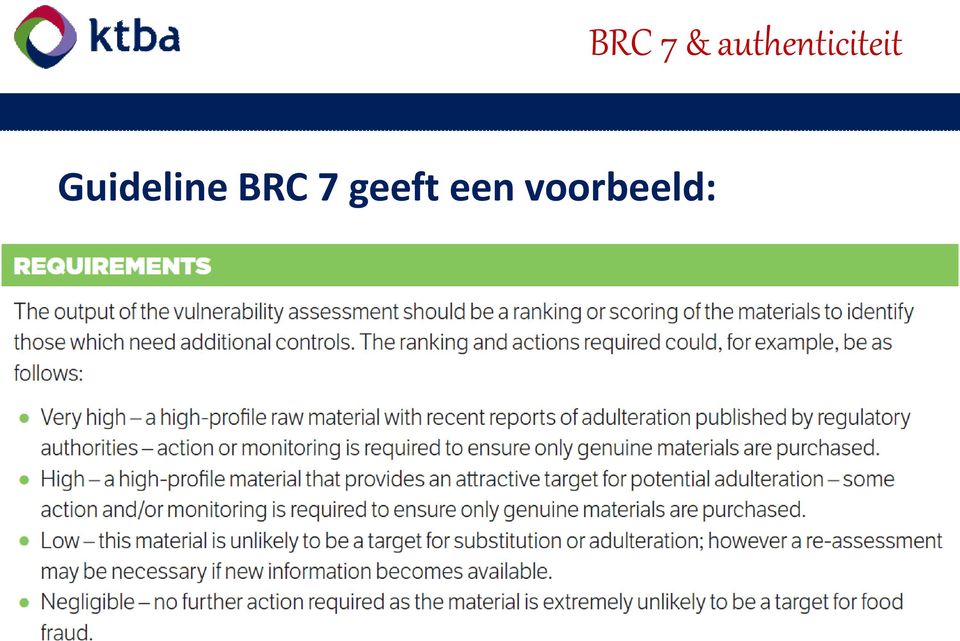 voorbeeld: BRC