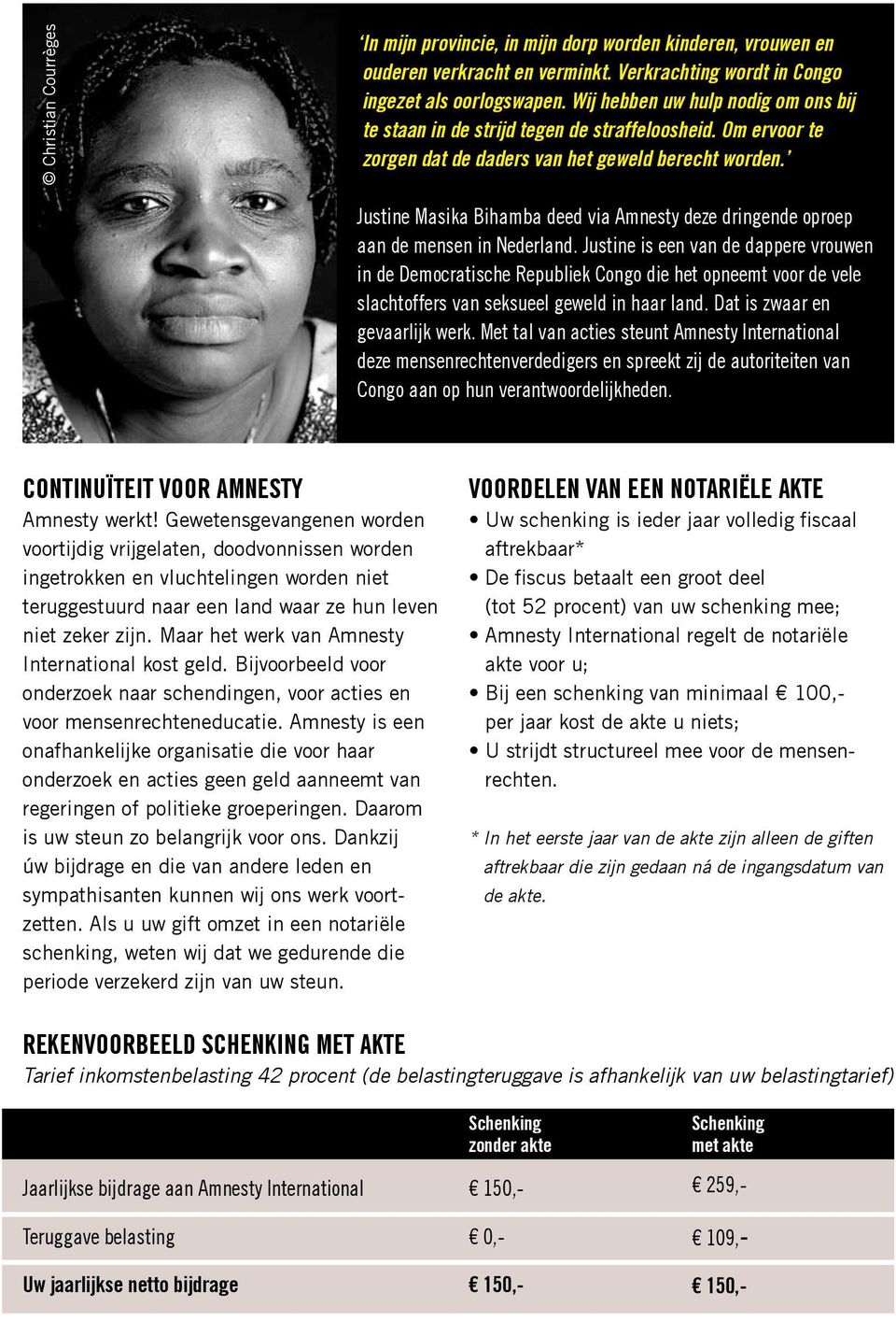Justine Masika Bihamba deed via Amnesty deze dringende oproep aan de mensen in Nederland.