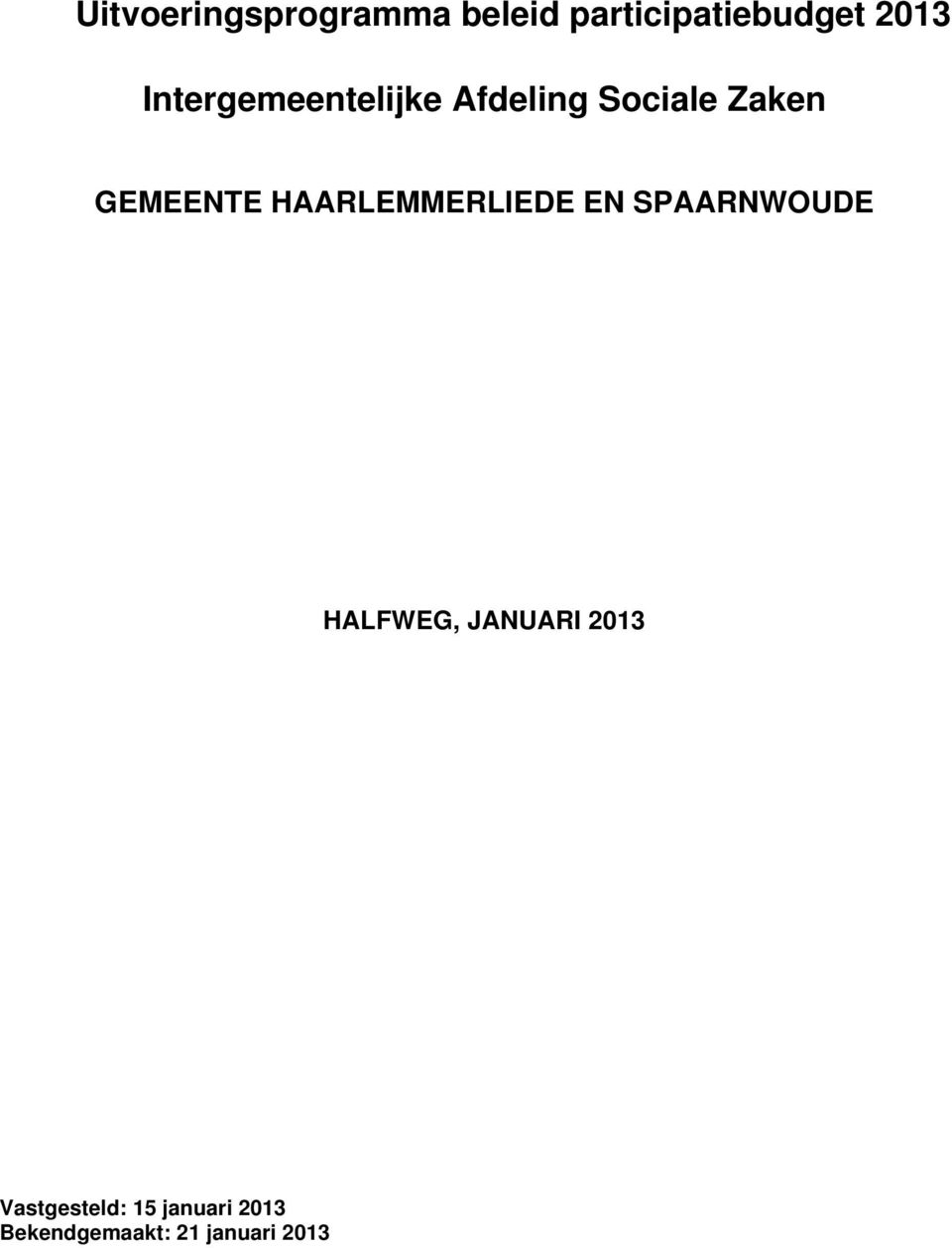 HAARLEMMERLIEDE EN SPAARNWOUDE HALFWEG, JANUARI 2013