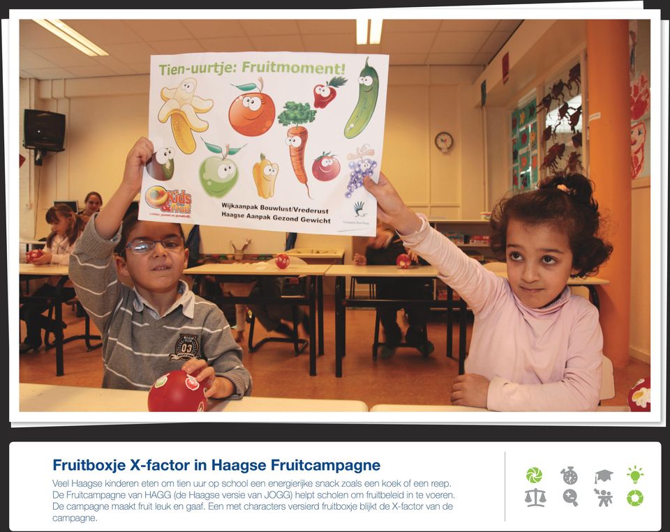 De Fruitcampagne van HAGG (de Haagse versie van JOGG) helpt scholen om fruitbeleid in